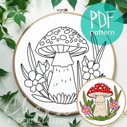 Fly agaric PDF Pattern. Mushroom embroidery pattern. Autumn embroidery patterns. Digital Download. Forest embroidery, beginner friendly Fly agaric PDF Pattern. Mushroom embroidery pattern. Autumn embroidery patterns. Digital Download. Forest embroidery, beginner friendly