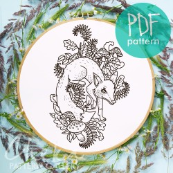 Fox Embroidery Design, Fox pattern, autumn embroidery. Red fox, a pattern for hand embroidery. Kids Decor Embroidery Pattern, DIY Crafts with Fox Fox Embroidery Design, Fox pattern, autumn embroidery. Red fox, a pattern for hand embroidery. Kids Decor Embroidery Pattern, DIY Crafts with Fox
