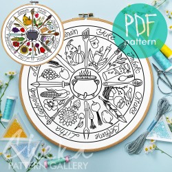 Phenology wheel pattern, calendar to embroider the seasons, year,month embroidery. Yule, Samhain, Imbolc, Ostra. Phenology wheel templates Phenology wheel pattern, calendar to embroider the seasons, year,month embroidery. Yule, Samhain, Imbolc, Ostra. Phenology wheel templates