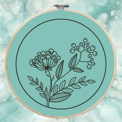 Berries, Simple and beautiful floral pattern. Free embroidery pattern